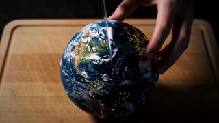 ASMR Cutting Planet Earth